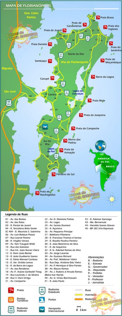 Mapa turístico de Floripa