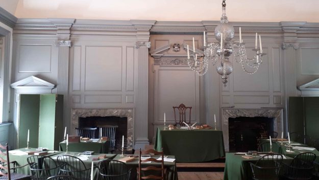 Interior do Independence Hall está super preservado