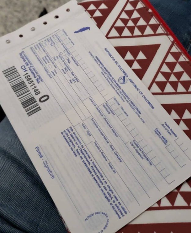 tarjeta de turismo de san andres