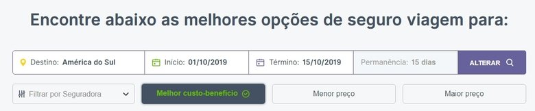 seguro viagem america do sul seguros promo simulação 1