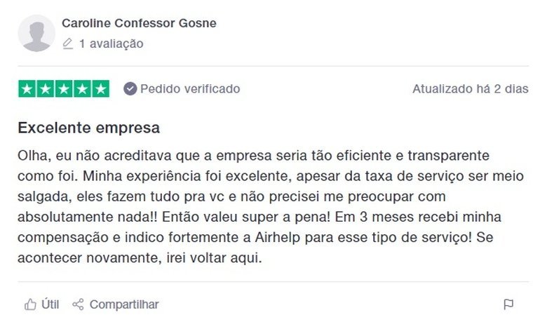 airhelp é confiável reputação trustpilot avaliação 3