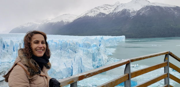 na passarela do glaciar Perito Moreno